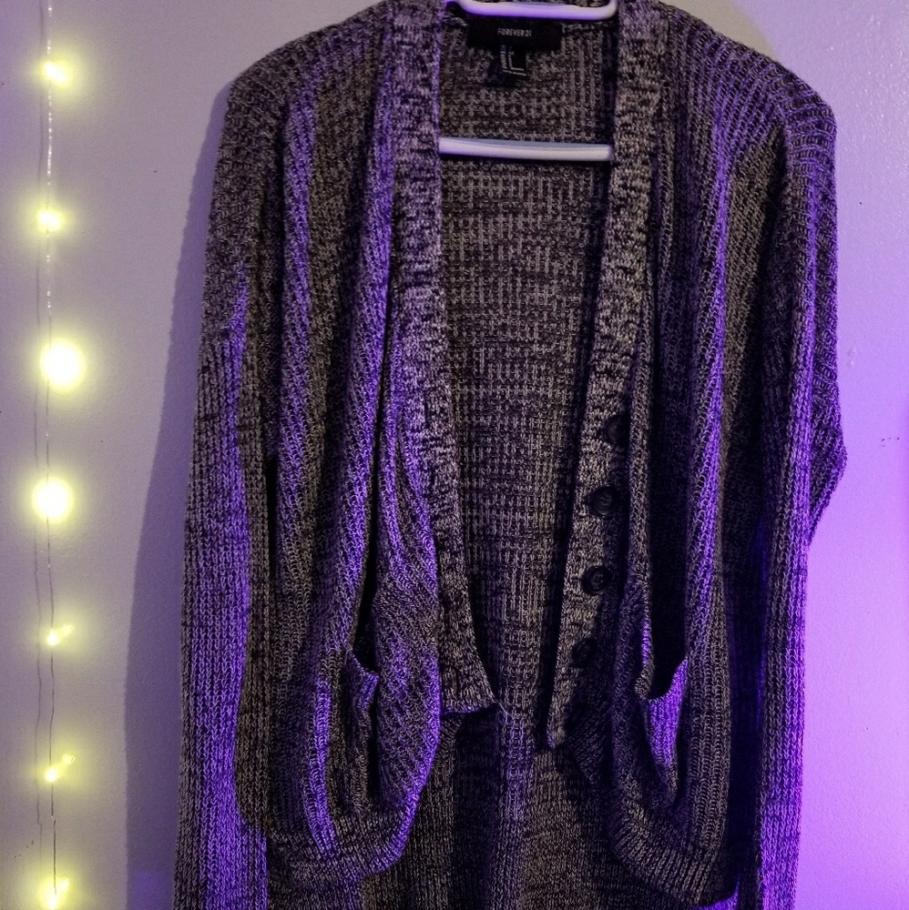 Forever 21 Gray Knit Cardigan